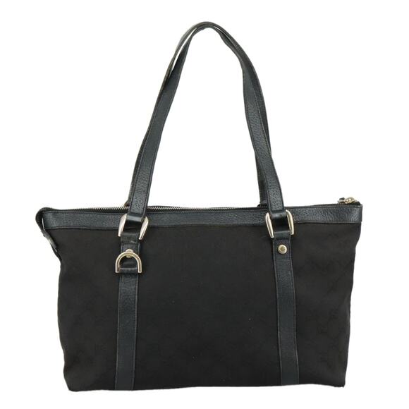 GUCCI GG Canvas Tote Bag Black Gold - Picture 3 of 12